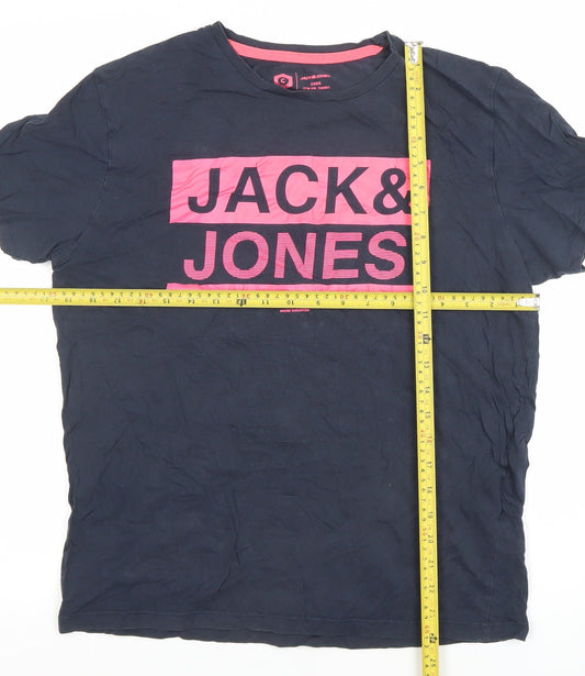 Mens UK Size M JACK & JONES Blue Cotton T-Shirt