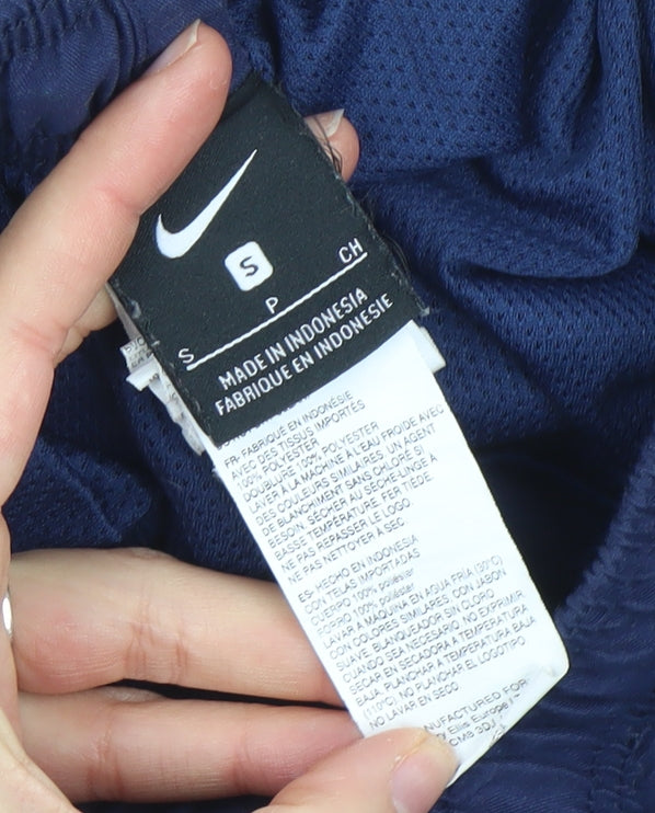 Nike Boys Blue Small Athletic Running Shorts Elastic Waist 100% Polyester