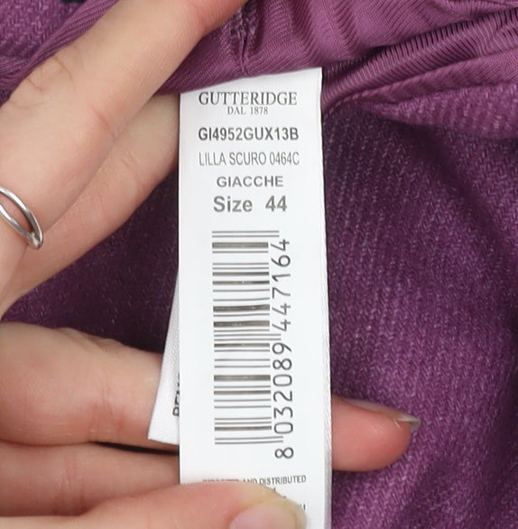 Gutteridge Women's Purple Wool Blend Classic Blazer Size 16