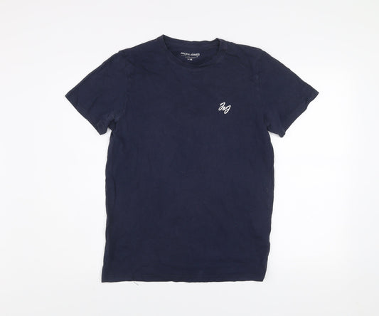Mens UK Size M JACK & JONES Blue Cotton T-Shirt