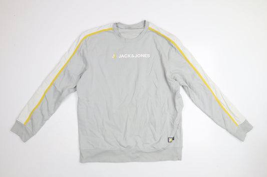 Mens UK 2XL Regular JACK & JONES Grey Pullover Sweatshirt