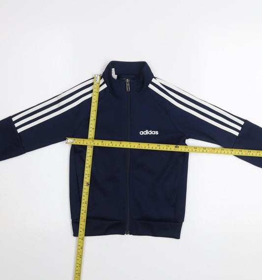 adidas Boys Blue 5-6 Years Track Jacket Full Zip Activewear Top