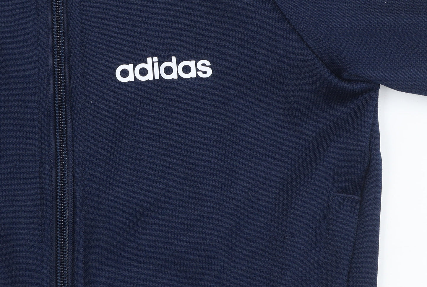 adidas Boys Blue 5-6 Years Track Jacket Full Zip Activewear Top