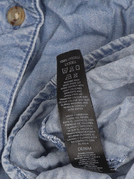 Additional view of Dunnes Men's Blue Lyocell Denim Button-Up Shirt Medium