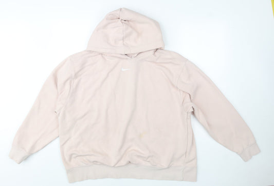Womens UK 18 Relaxed Nike Beige Pullover Hoodie