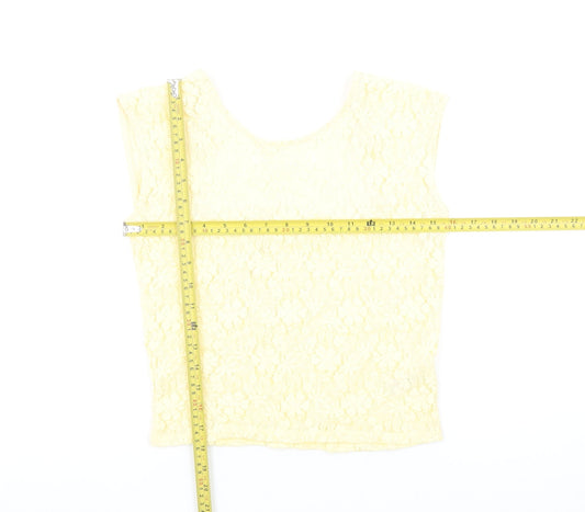 Savida Women's Yellow Lace Camisole Blouse Size 10