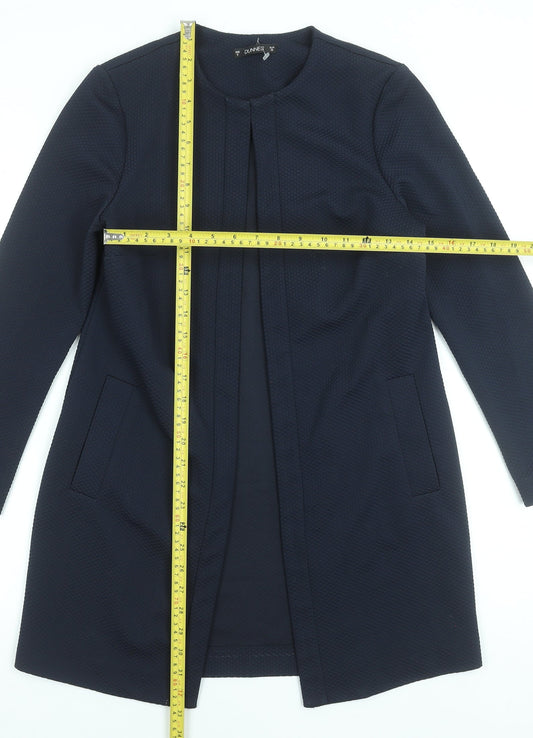 Dunnes Stores Women's Navy Blue Mid-Length Open Coat Size 8