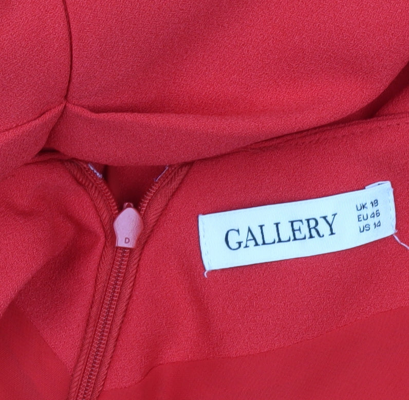 Gallery Women's Red Knee Length Sheath Dress UK 18