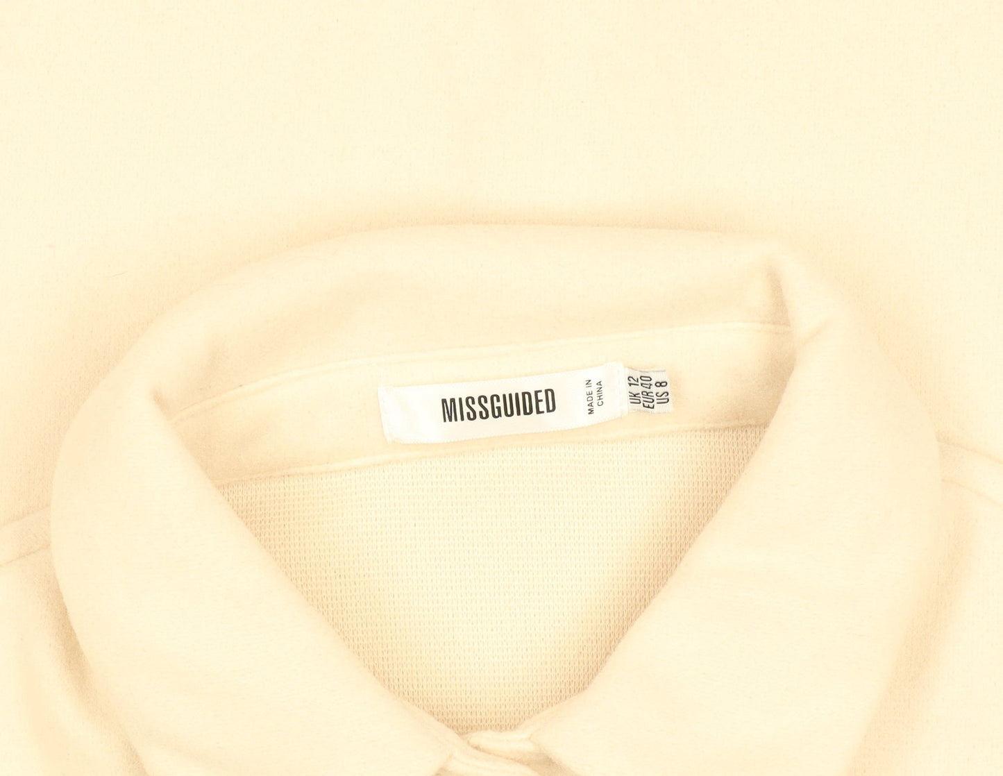 Additional view of Missguided women’s beige long sleeve button blazer jacket, size UK 12