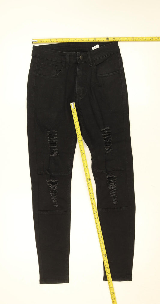 Manfinity Women’s Black Distressed Skinny Jeans Size 28