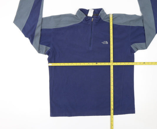 The North Face Men's Blue Fleece 1/4 Zip Pullover Sweatshirt M