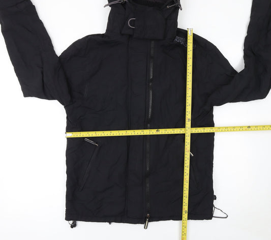 Superdry Men's Black M Windbreaker Jacket Hooded Zip Outdoor