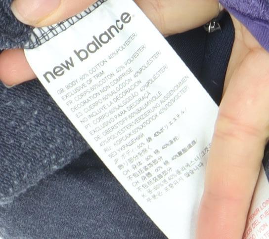 Mens UK S Regular New Balance Blue Full Zip Hoodie