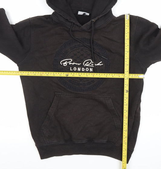 Born Rich London Black S Pullover Hoodie Cotton Blend Women's