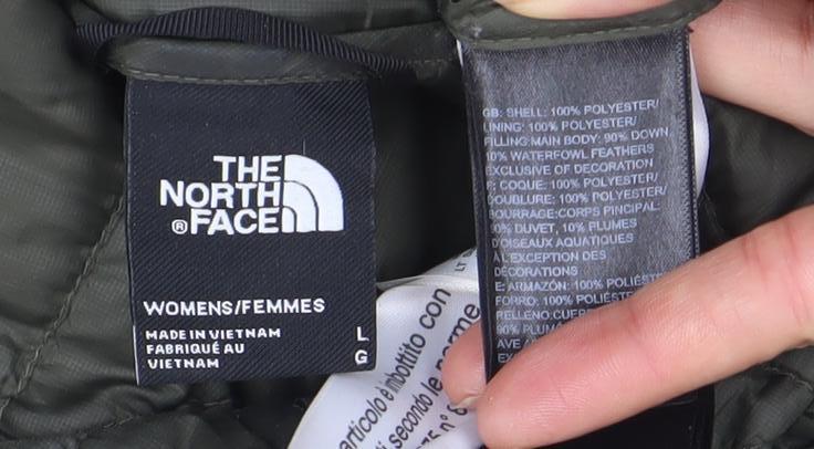 The North Face Women's Green Down Puffer Jacket Size L Hooded Outdoor Coat