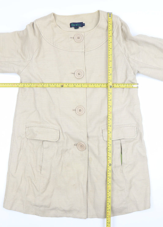 Womens UK Size 8 Regular Boden Beige Cotton Coat