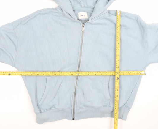 Gym+Coffee Women’s Chalk Blue Full Zip Hoodie Size S Cotton Blend