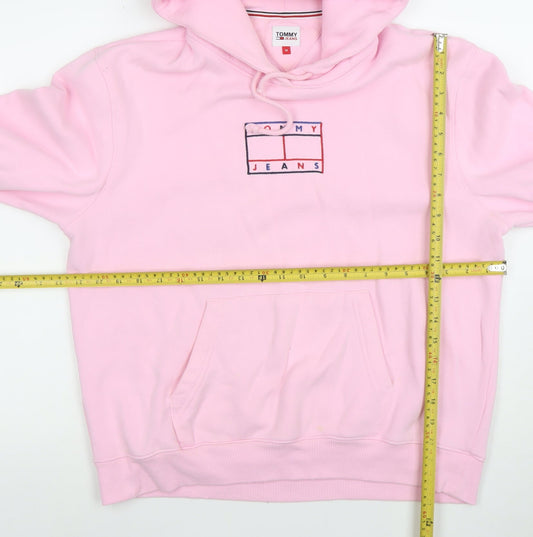 Tommy Jeans Womens Pink Cotton Pullover Hoodie Size M