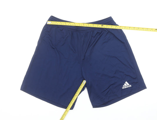 Adidas Mens Blue L Athletic Gym Running Quick Dry Shorts