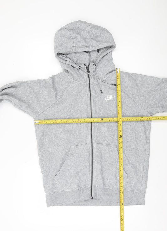 Nike Men's Grey Full Zip Hoodie Size M Cotton Sweatshirt