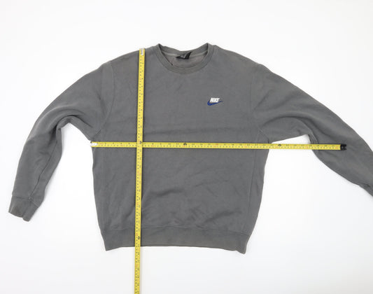 Nike Men's Grey Crew Neck Sweatshirt M Regular Fit Pullover