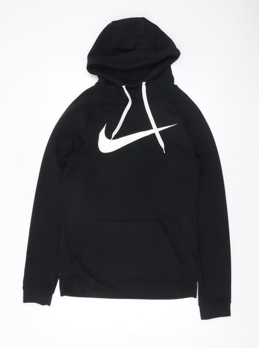 Mens UK S Regular Nike Black Pullover Hoodie