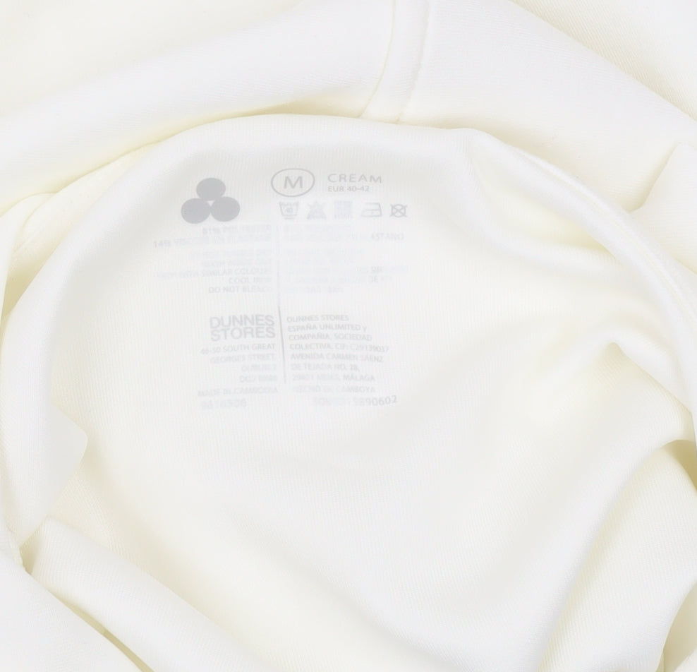 Brand and care label for Dunnes Women Cream Pullover Hoodie M Relaxed Fit