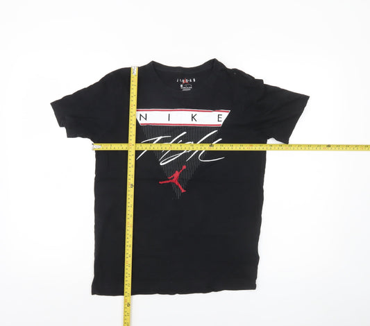 Nike Jordan Boys Black 12-13 Years Flight Graphic Cotton T-Shirt