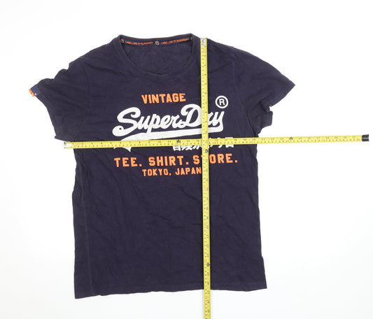 Superdry Men's Blue Vintage Graphic Crew Neck T-Shirt Size S