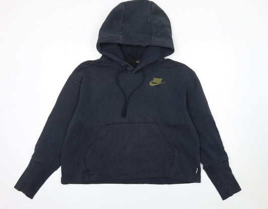 Womens UK S Regular Nike Black Pullover Hoodie