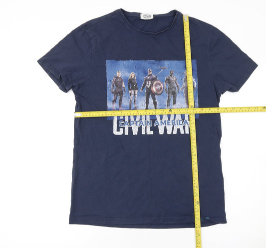 Marvel Captain America Civil War Blue Men’s M Graphic T-Shirt