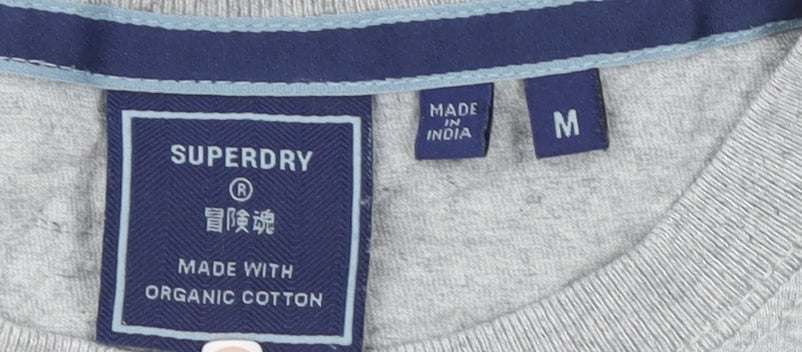 Superdry Men's Grey Organic Cotton Crew Neck T-Shirt Medium