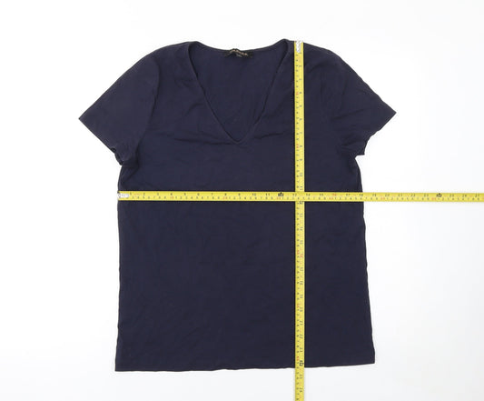 Womens UK Size M Jaeger Blue 100% Cotton T-Shirt