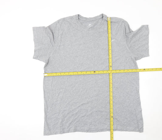 Nike Men's Grey Short Sleeve Crew Neck Cotton T-Shirt M
