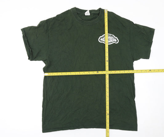 Gildan Men’s Green Old Naples Pub Graphic Cotton T-Shirt L Regular Fit