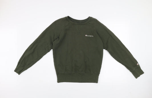 Mens UK XS Regular Champion Green Pullover Sweatshirt