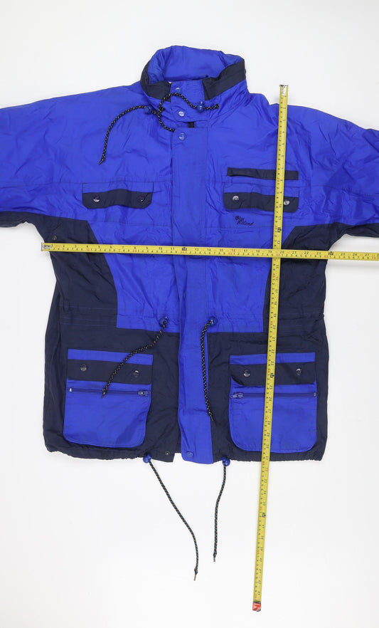 Blue Riband Men’s Blue Nylon Hooded Anorak Jacket L Outdoor Retro Style