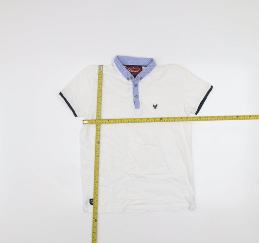 Diesel Boys White Cotton Retro Polo Shirt Age 14 Short Sleeve