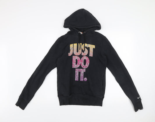 Womens UK S Regular Nike Black Pullover Hoodie