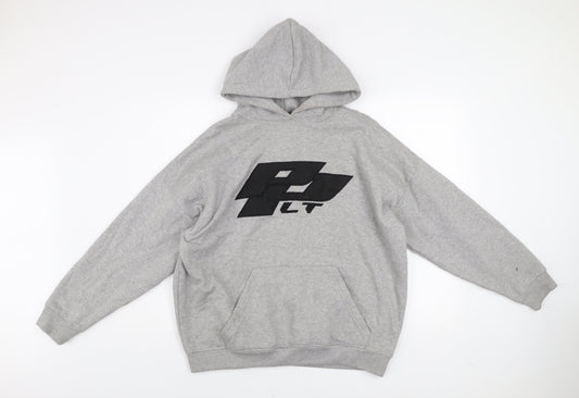 PrettyLittleThing Womens Grey Pullover Hoodie Size M Cotton Blend
