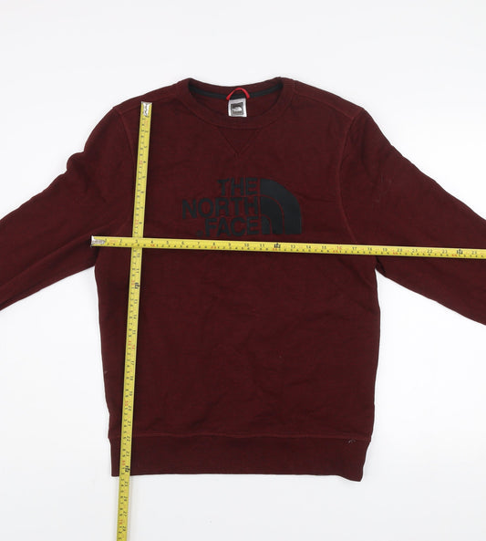 The North Face Men's Brown Logo Crew Neck Pullover Sweatshirt Size S