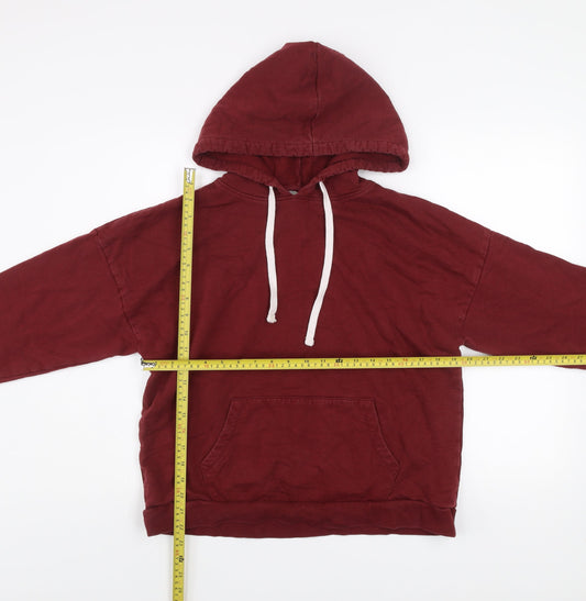 ASOS Women Burgundy Pullover Hoodie Size 8 Cotton Casual