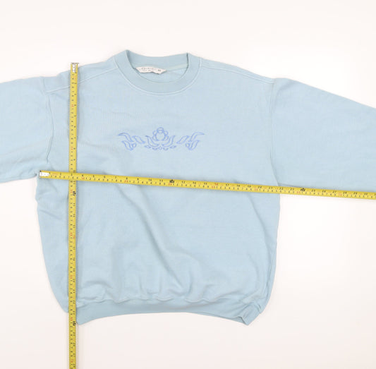 Berkertex Men Blue Embroidered Pullover Sweatshirt Size M