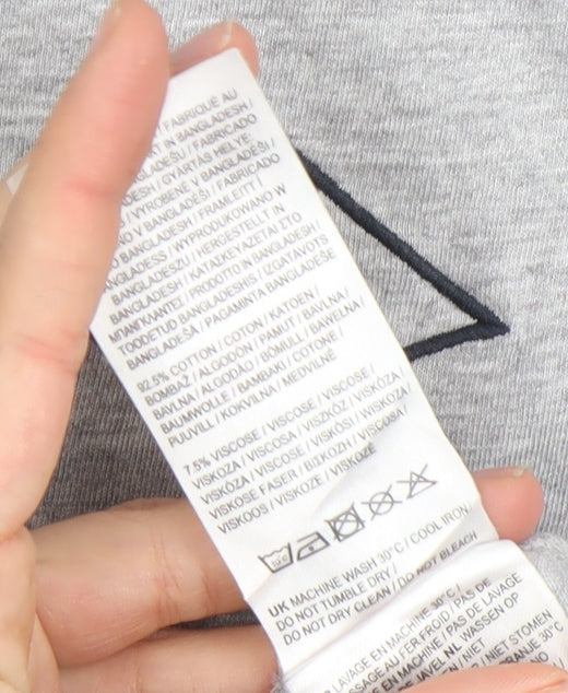 Lee Cooper Originals Men's Grey Henley Short Sleeve T-Shirt M