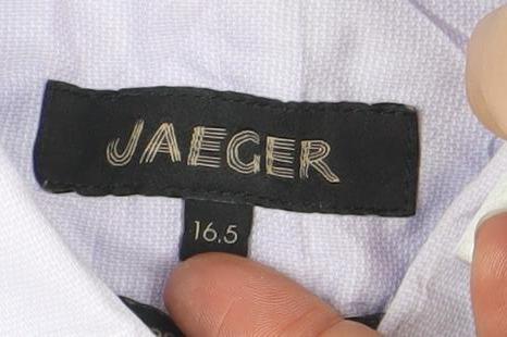 Additional view of Jaeger Men's Purple 16.5in Regular Fit Cotton Long Sleeve Dress Shirt