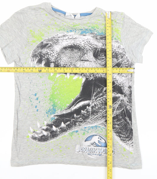 Jurassic World Boys Grey Dinosaur Print T-Shirt 10-11 Years