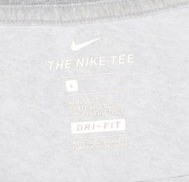 Womens UK Size L Nike Grey Cotton Blend T-Shirt