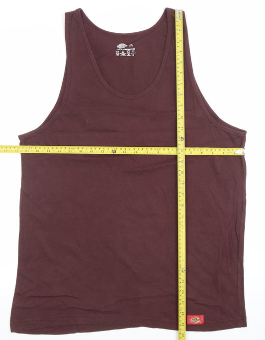 Dickies Men's Brown XL Sleeveless Cotton Tank T-Shirt