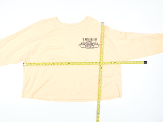 FRIENDS TV Show Women's Beige Central Perk Pullover Sweatshirt L