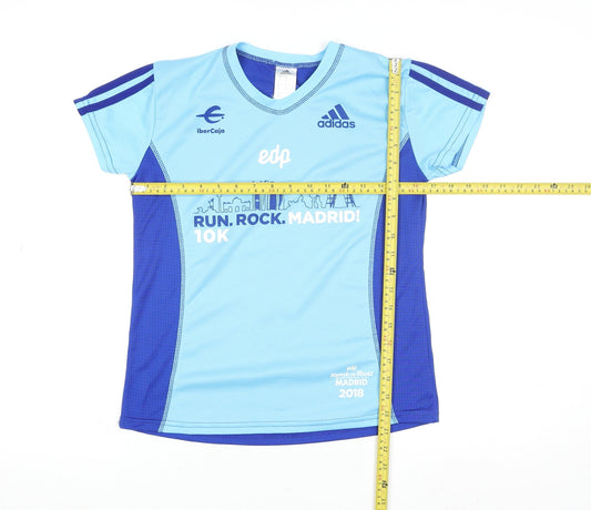 Adidas Men Blue S Athletic Running 10K Madrid T-Shirt